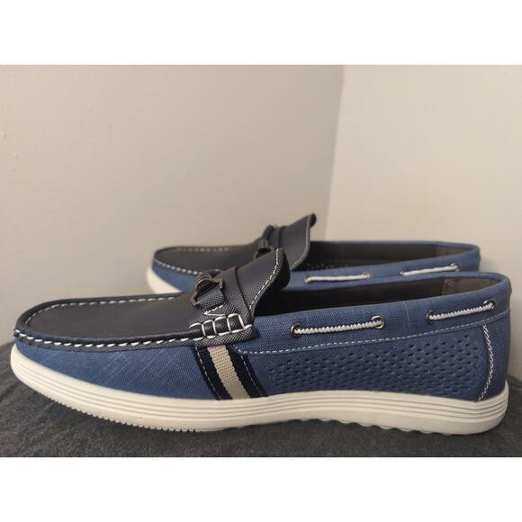 Tahari mens preppy Hunley dressy nautical blue loafers 13 - Picture 8 of 10